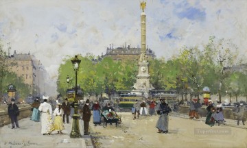 パリ Painting - シャトレ広場 ウジェーヌ ガリアン パリジャン